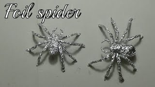 Make a Spider using Foil Paper -How to make spider from foil