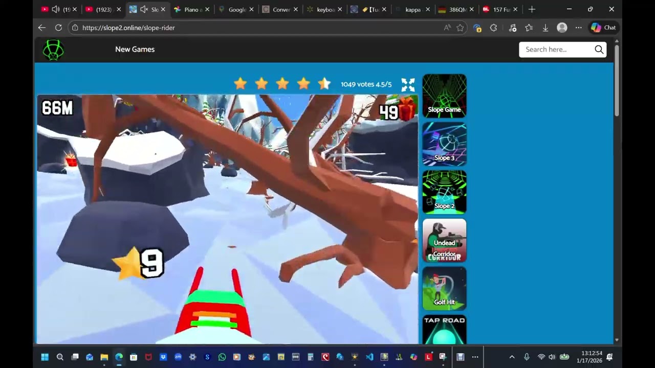 Slope Rider - Getting over 100 Stars (Video 1)