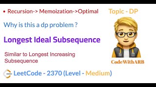 Longest Ideal Subsequence (LeetCode 2370) (DP) (Optimal Solution)