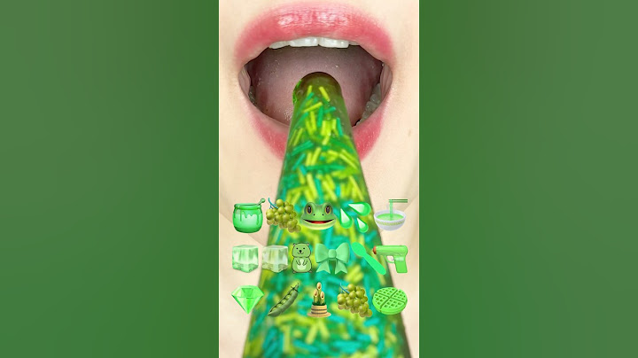 ASMR GREEN EMOJI FOOD 초록색 이모지 먹방 (sped up)