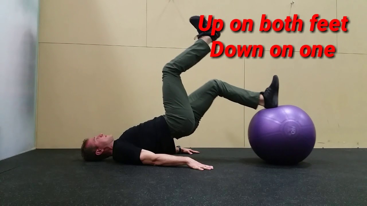STABILITY BALL GLUTE RAISE HAMSTRING ROLL IN UP ON 2, DOWN ON 1 YouTube