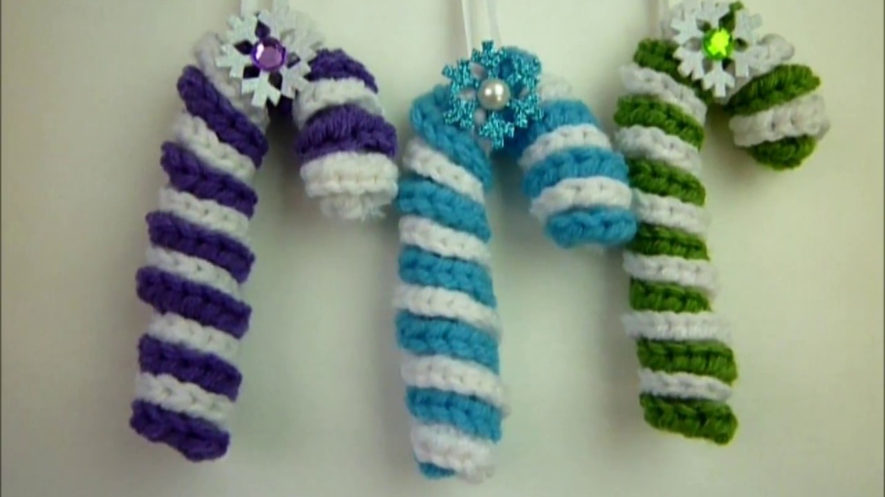 Crocheted Candy Cane Spiral/ Curly Ornament / StepbyStepVideo