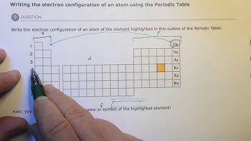 Aleks Writing the electron configuration of an atom using the periodic table