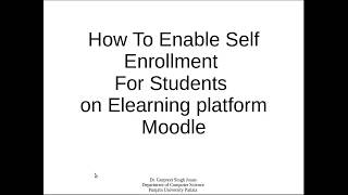 Enabling self enrollment for students in Elearning platform Wealth