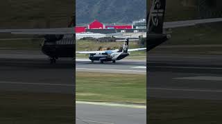All black ATR-72-600 takeoff in wellington on runway 16R