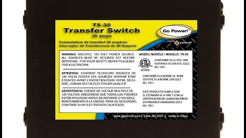Go Power! TS-30 30 Amp Automatic Transfer Switch - Overview