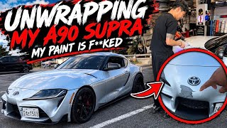 My Paint is ruined on my A90 Toyota Supra | Took the wrap off