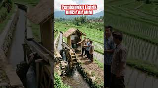Pembangkit Listrik Kincir Air Mini di Sawah Pedesaan