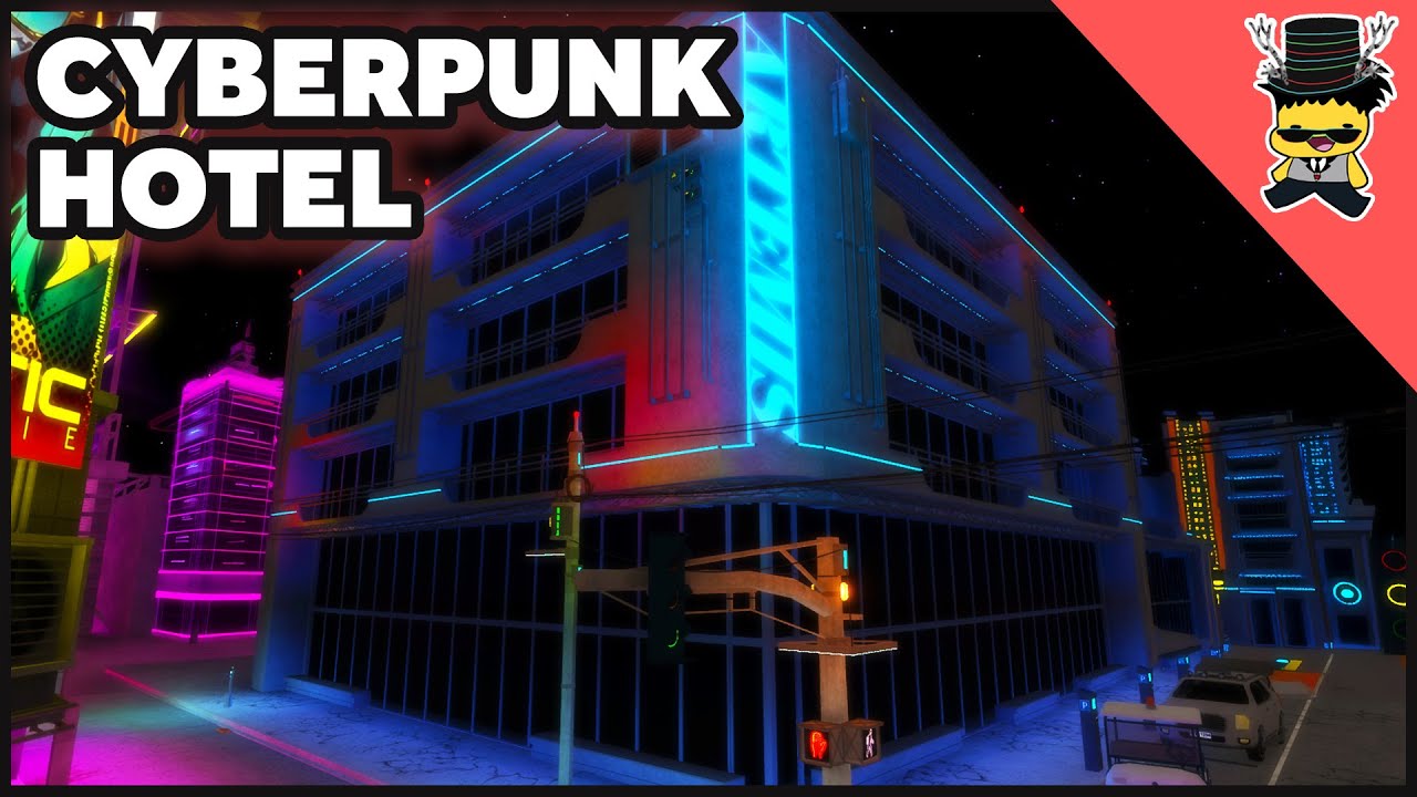 Я создал отель в стиле киберпанк.
