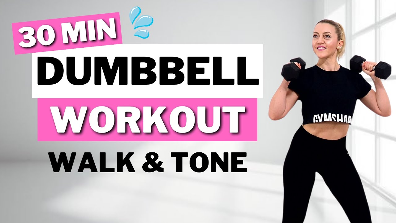 🔥30 Min WALK & TONE Dumbbell Workout🔥Burn Fat & Build Muscle🔥Full Body Dumbbell Workout🔥