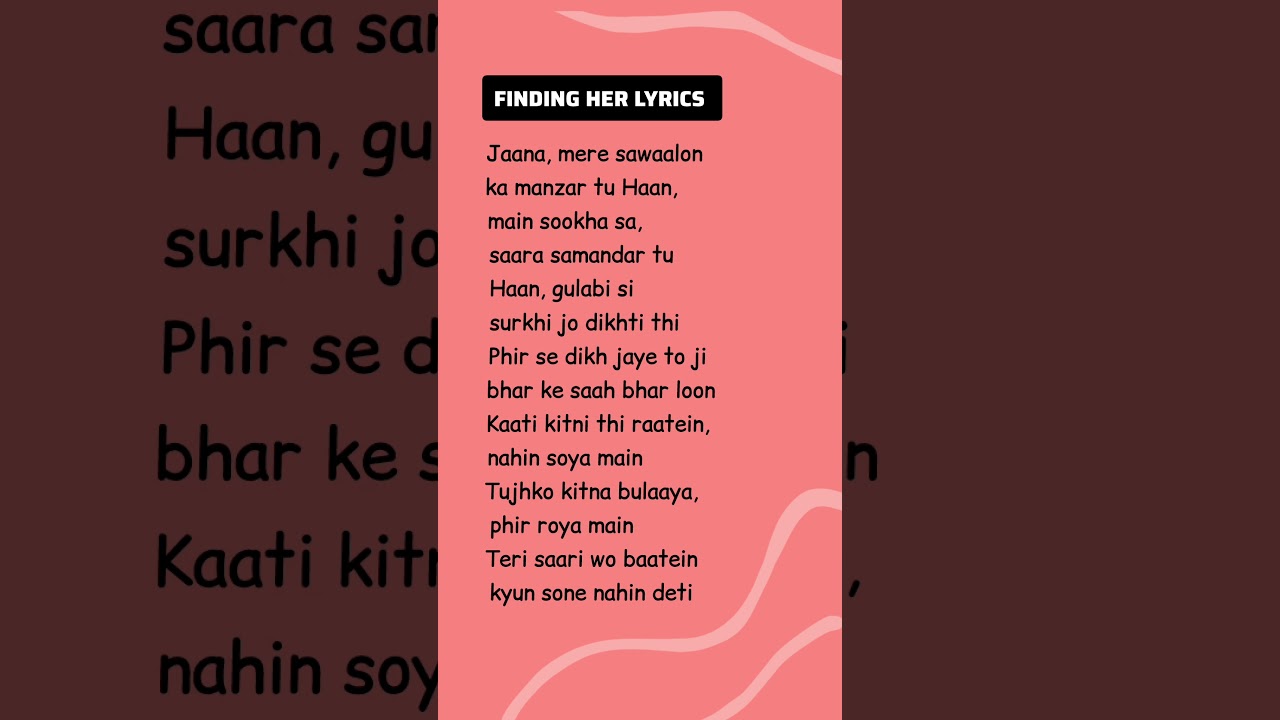 Finding Her (Lyrics ) 🎶 