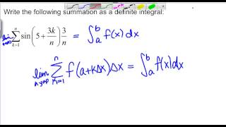Converting a Riemann Sum to a Definite Integral