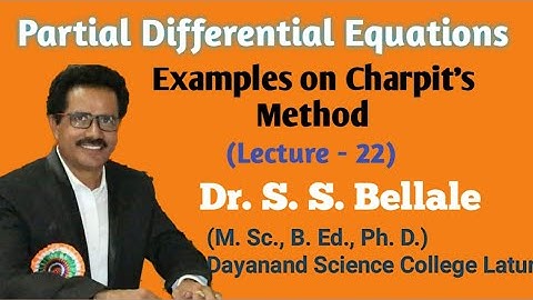 Math | M.Sc. | Partial Diff. Equations | Ex Charpits Method | Lect.22 | Dr. S. S. Bellale | DSCL