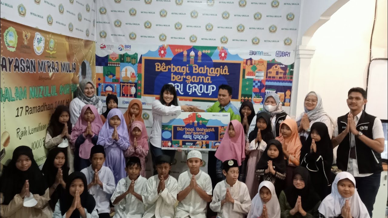 Santunan dan Berbagi Bahagia bersama BRI GRUP kepada anak² yatim Binaan Mi'raj Mulia