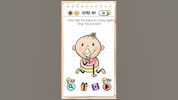 Brain test level 191 I hate this! The baby is crying again.stop this scream.walkthrough