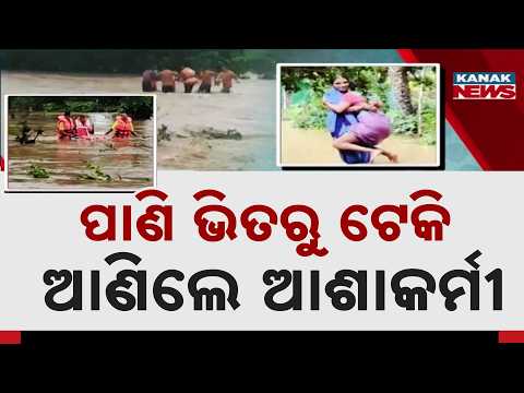 ପାଣି ଭିତରୁ ଟେକି ଆଣିଲେ ଆଶାକର୍ମୀ ASHA Worker Becomes a Hero Amid Odisha Floods | Brave Rescue