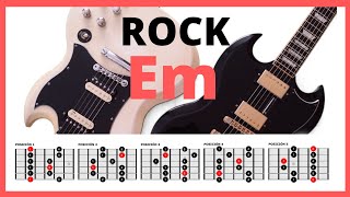 ROCK Backing track Em (MI menor) pista de acompañamiento para improvisar 120 bpm @rubenaple