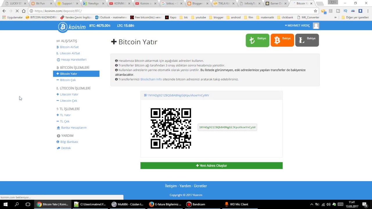 Koinim.com ile TL çekme yatırma