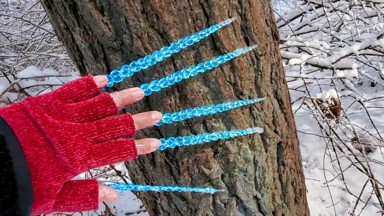 Outdoors ASMR with XXL Icicle Nails🏂Winter Tapping/Scratching🏂