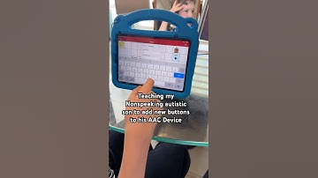 Learning to add buttons on an #aacdevice #nonspeaking #autism #autistic #aac #nonverbal