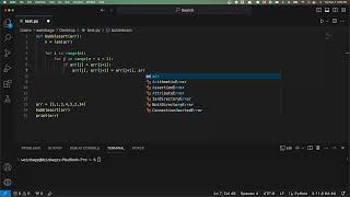 Bubblesort sorting Algorithm with Python