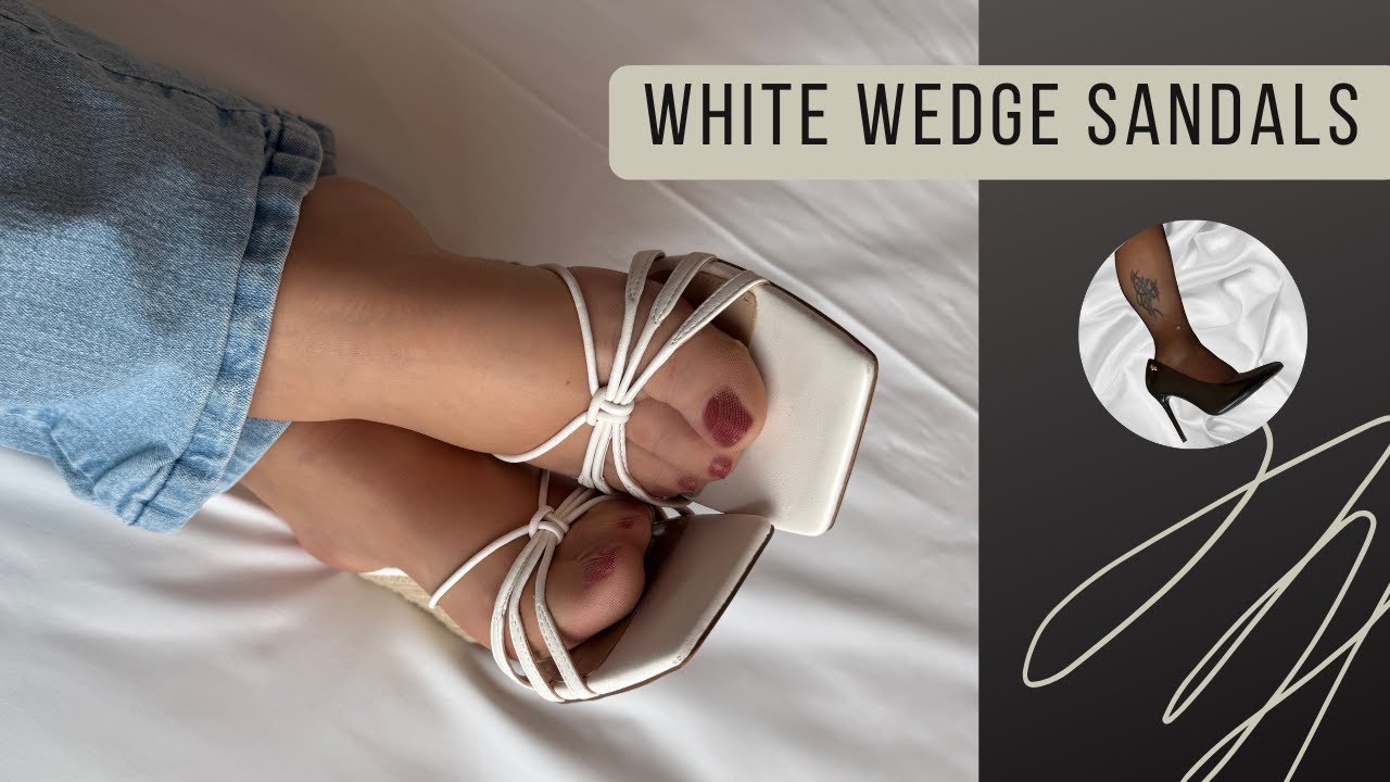 ✨ Soft Steps, Strong Style — Watch This Outfit Work | White Wedges, Tan Nylons | #casualoutfits