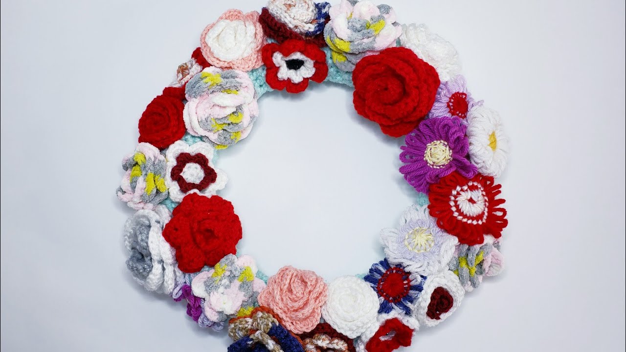 Мастер класс по вязанию очаровательного весеннего веночка крючком/crochet spring wreath