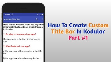 How To Custom Title Bar In Kodular Part 1 Hindi