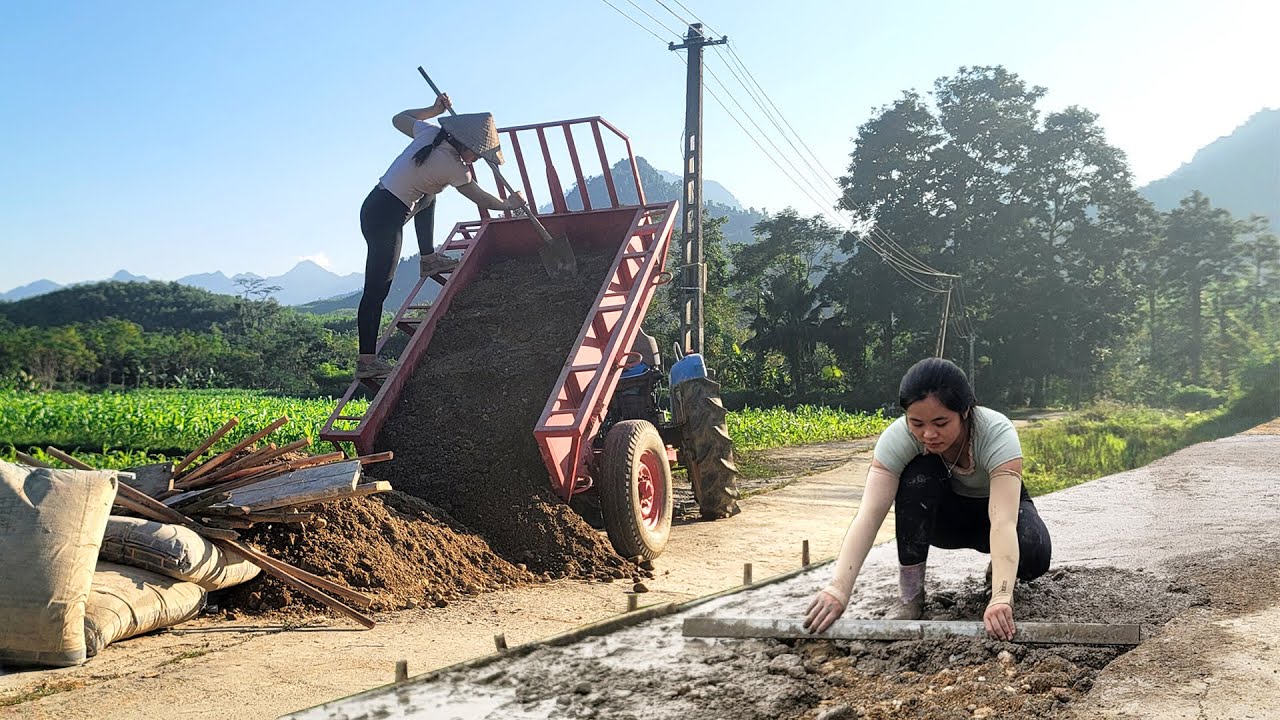 Skilled Repair Girl Restores Damaged Roads to Help the Community