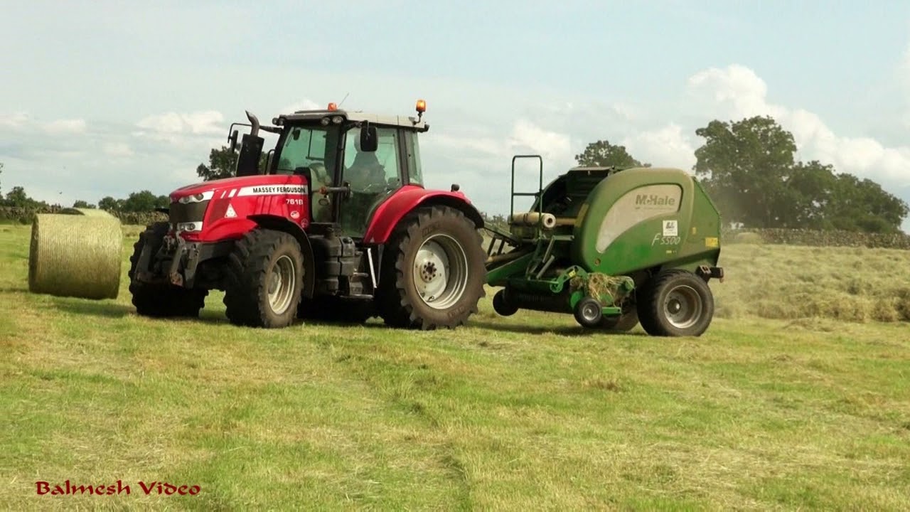 Hay-Making with MF 7618 and McHale f5500 Big Round Baler.