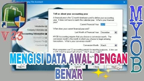 CARA MEMBUAT DATA AWAL PERUSAHAAN PADA MYOB