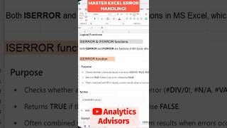 Understanding ISERROR vs IFERROR in Excel #shorts
