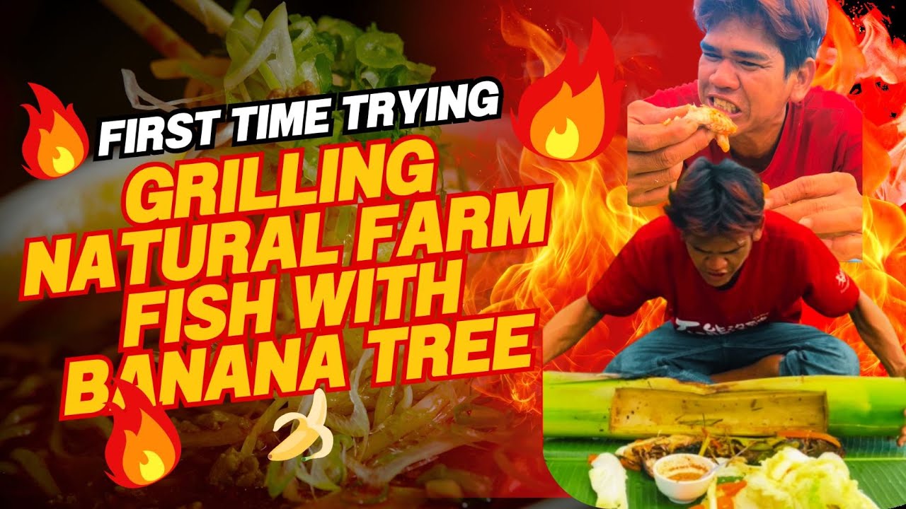 🐟 Grilled Natural Farm Fish Wrapped in Banana Tree – Authentic Khmer Cooking at Its Best! 🍃🔥
