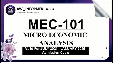 MEC 101 Solved Assignment 2024-25 | IGNOU MEC 101 in English | Free Solved Assignments on #yt