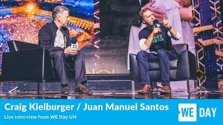 Craig Kielburger Interviews Former President of Colombia Juan Manuel Santos - WE Day UN @WEMOVEMENT