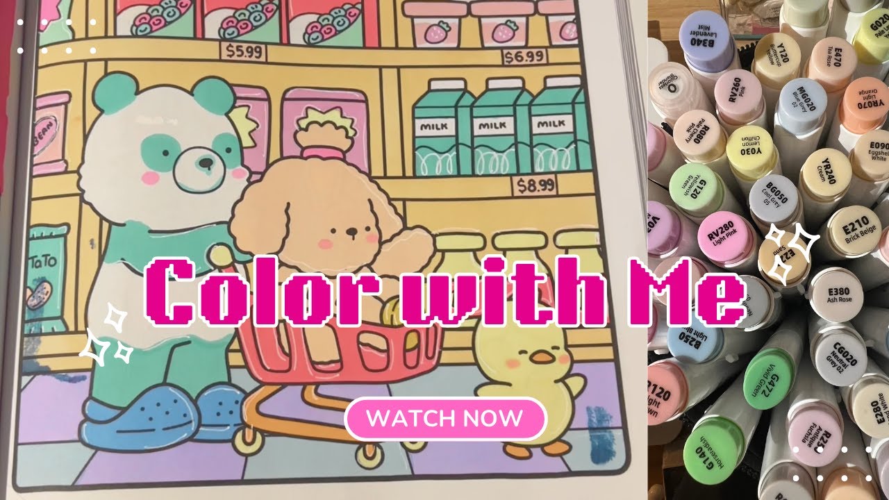 Color With Me | Soft Pastel Aesthetic 🌸 Relaxing Coloring Session with Ohuhu Markers