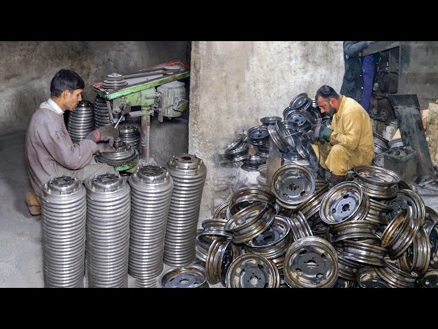 Process of Making Vehicle Iron Wheel Rim | Mass Production Factory Process class=