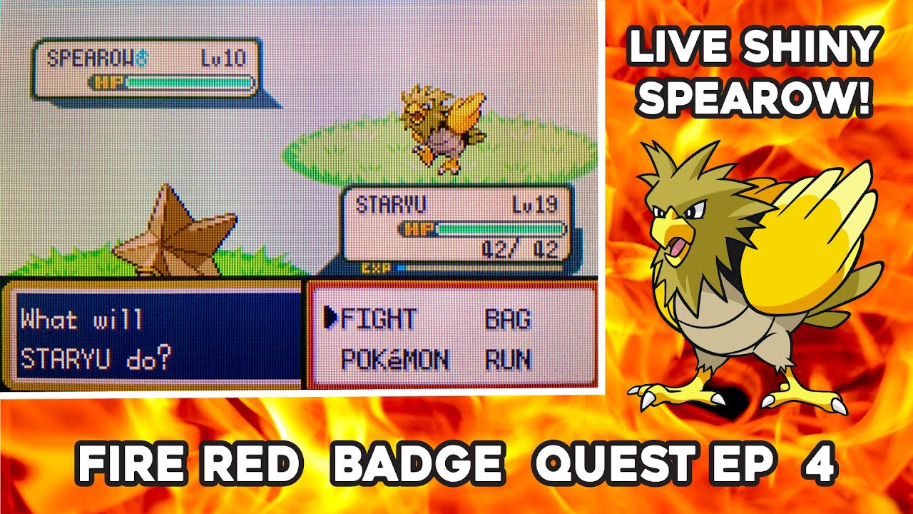 hvorfor ikke moral format LIVE SHINY SPEAROW AFTER 3351 ENCOUNTERS! | Pokemon Fire Red Shiny Badge  Quest Ep 4 - YouTube