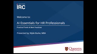 QIRC Webinar | AI Essentials for HR Professionals