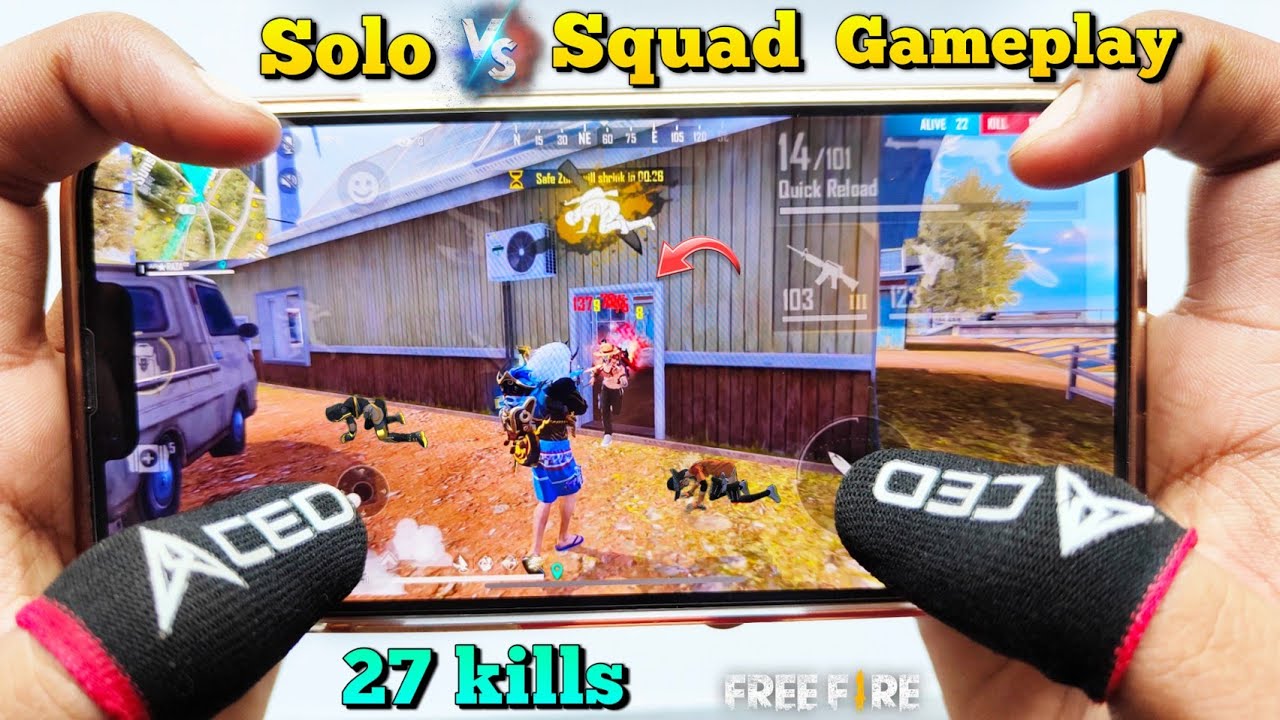 solo vs squad ranked Gameplay free fire 2 finger handcam onetap ...