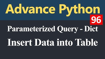 How to Insert Data into Table Parameterized Query Dictionary in Python (Hindi)