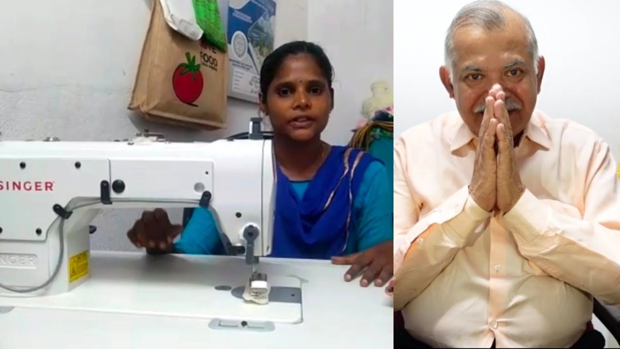 Paraplegia patient given Sewing machine by Udavum Karangal for