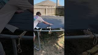 Replacing My Trampoline's Springs With giant Rubber Bands #shorts