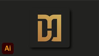 Tutorial Monogram Logo Design Letter DM With Grid in Adobe Illustrator