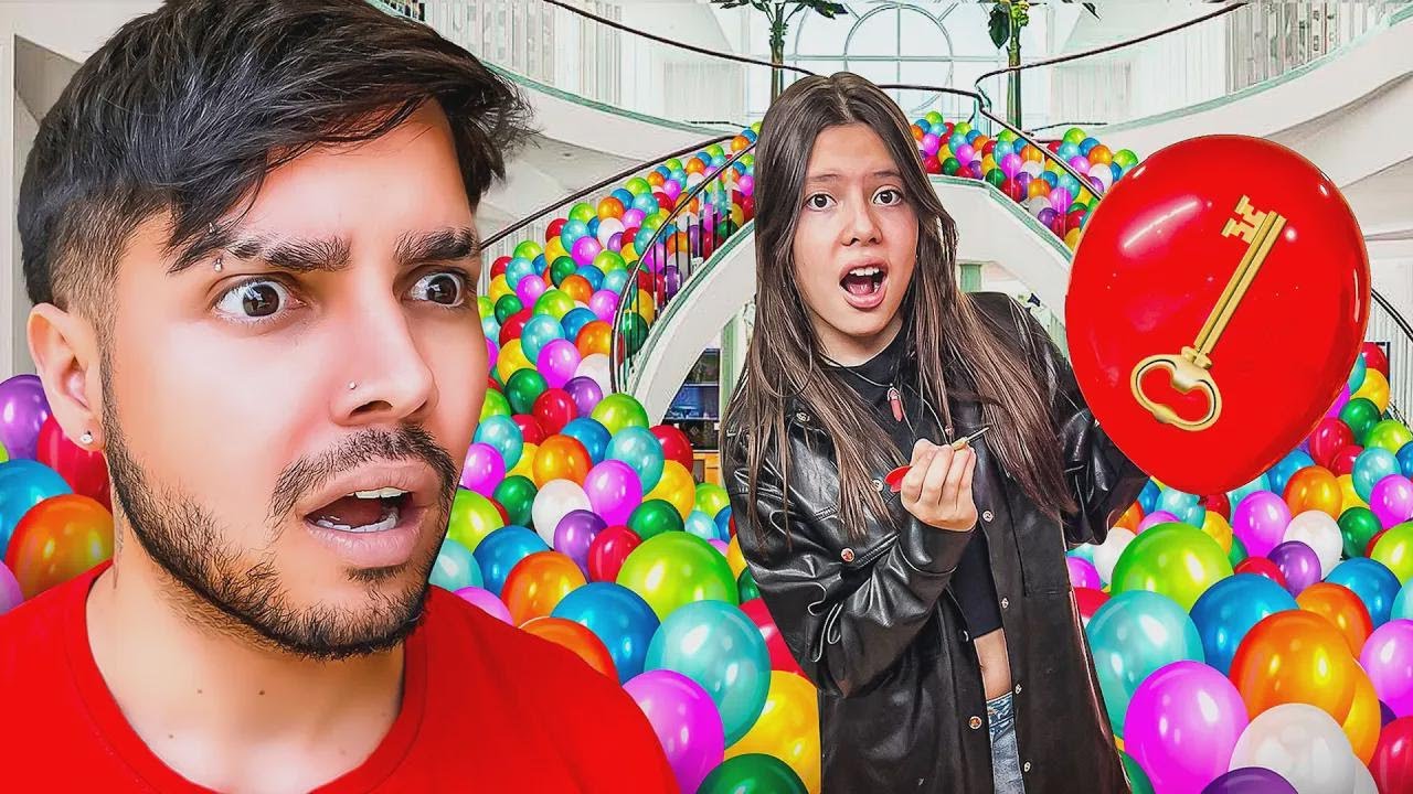 Enchi minha casa com 10.000 balões, mas só um leva pra fora!