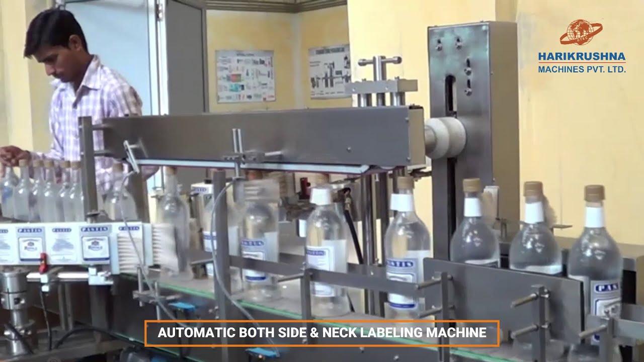 Automatic Both Side & Neck Labeling Machine, Bottle Neck Label