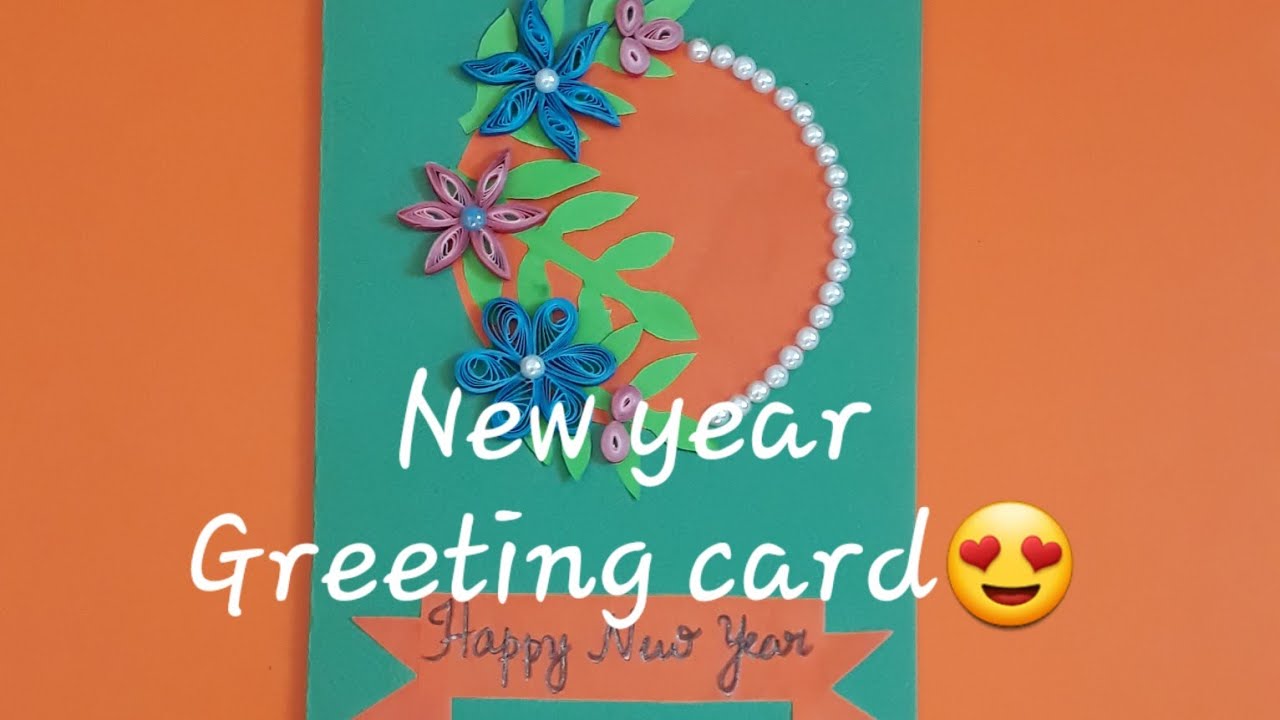 Happy new year card easy and simple l DIY quilling new year card easy