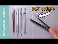 5-Pack ROtring Rapid 0.7mm Mechanical Pencils | Retractable Tip, Twist Eraser, Rubber Grip | Plain Packaging