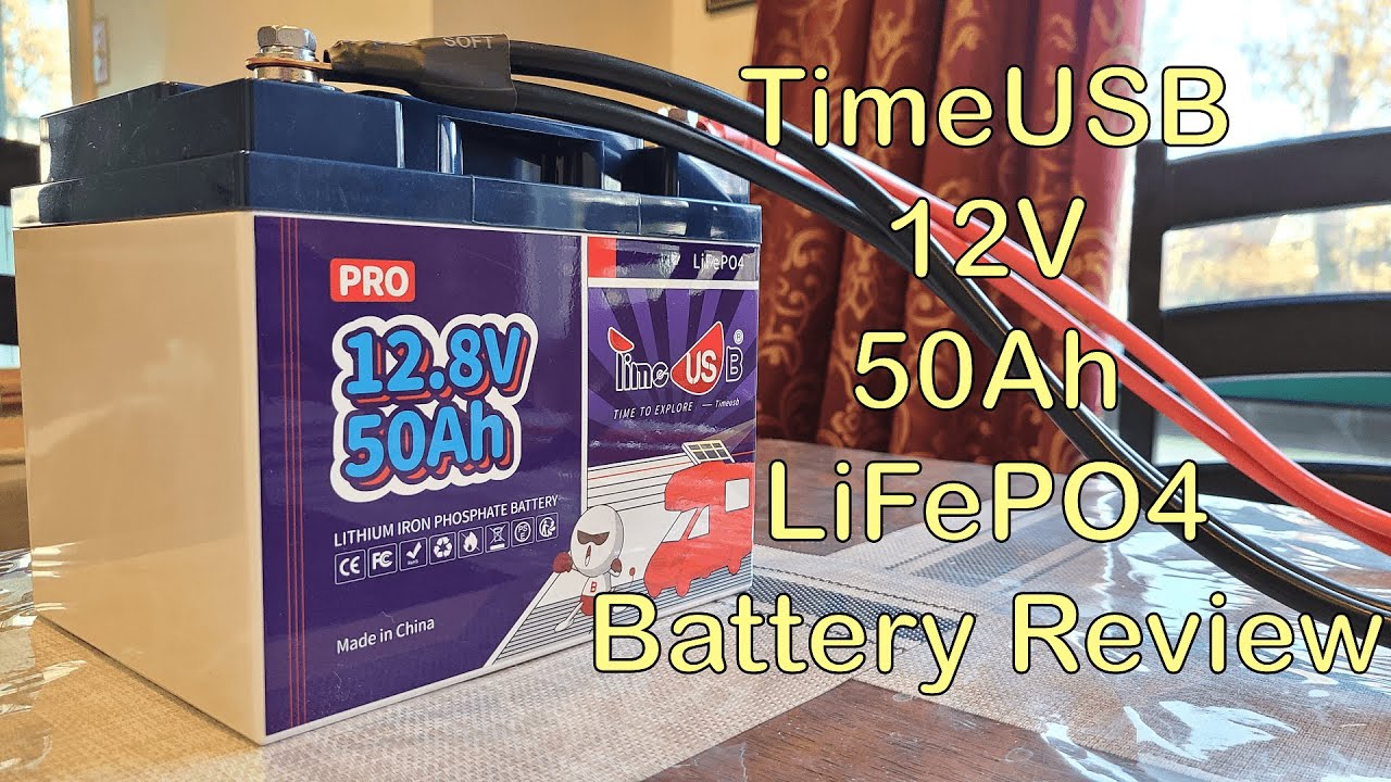 Timeusb 12V 50Ah LiFePO4 Battery| 640Wh & 640W | 50A BMS