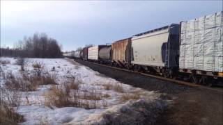 BNSF 9491 Leads CN L517 Out of Chippewa Falls 3/15/2014